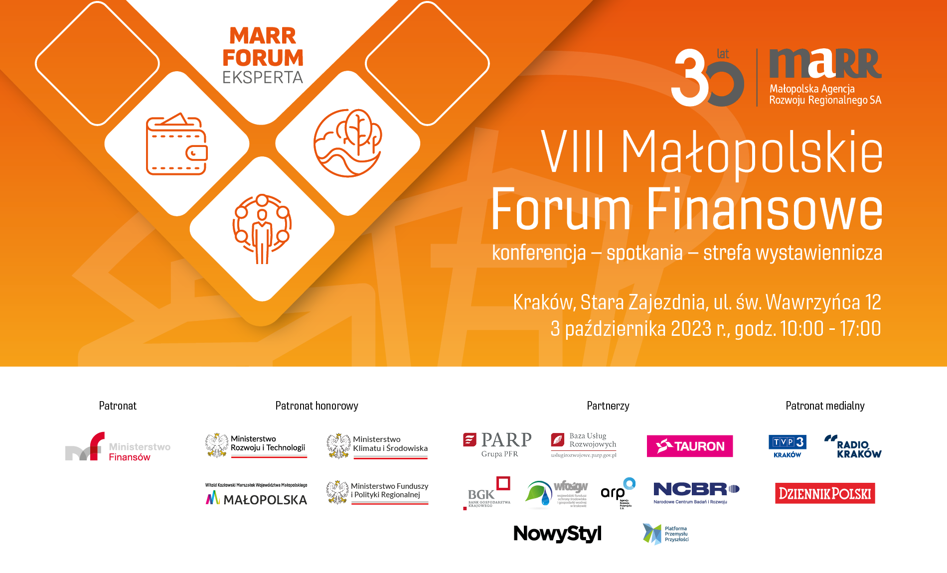 Zaproszenie na VIII Małopolskie Forum Finansowe - 3 października 2023 r.